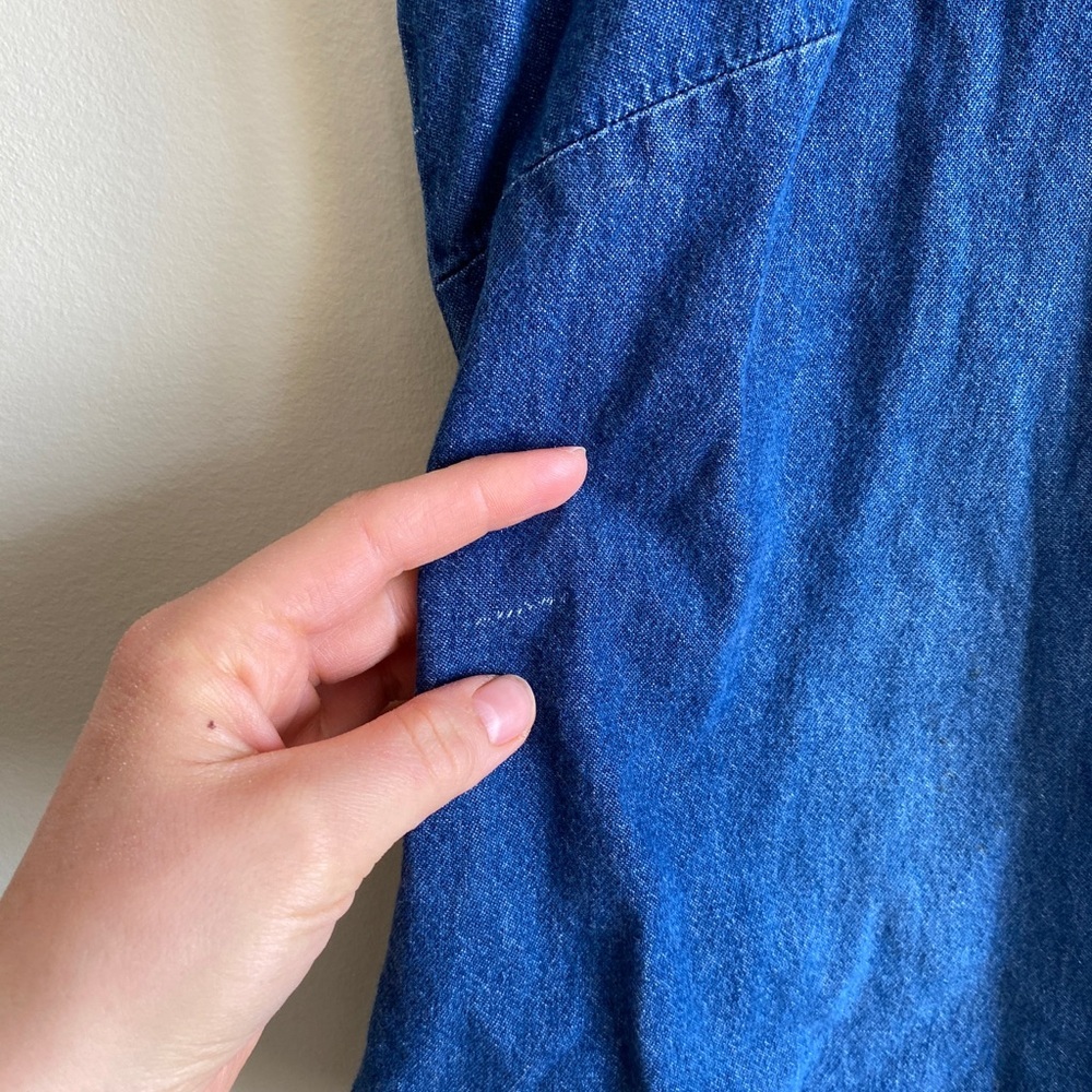 Sonoma Blue Denim Sleeveless Shirt Chest Pocket - Picture 2 of 5